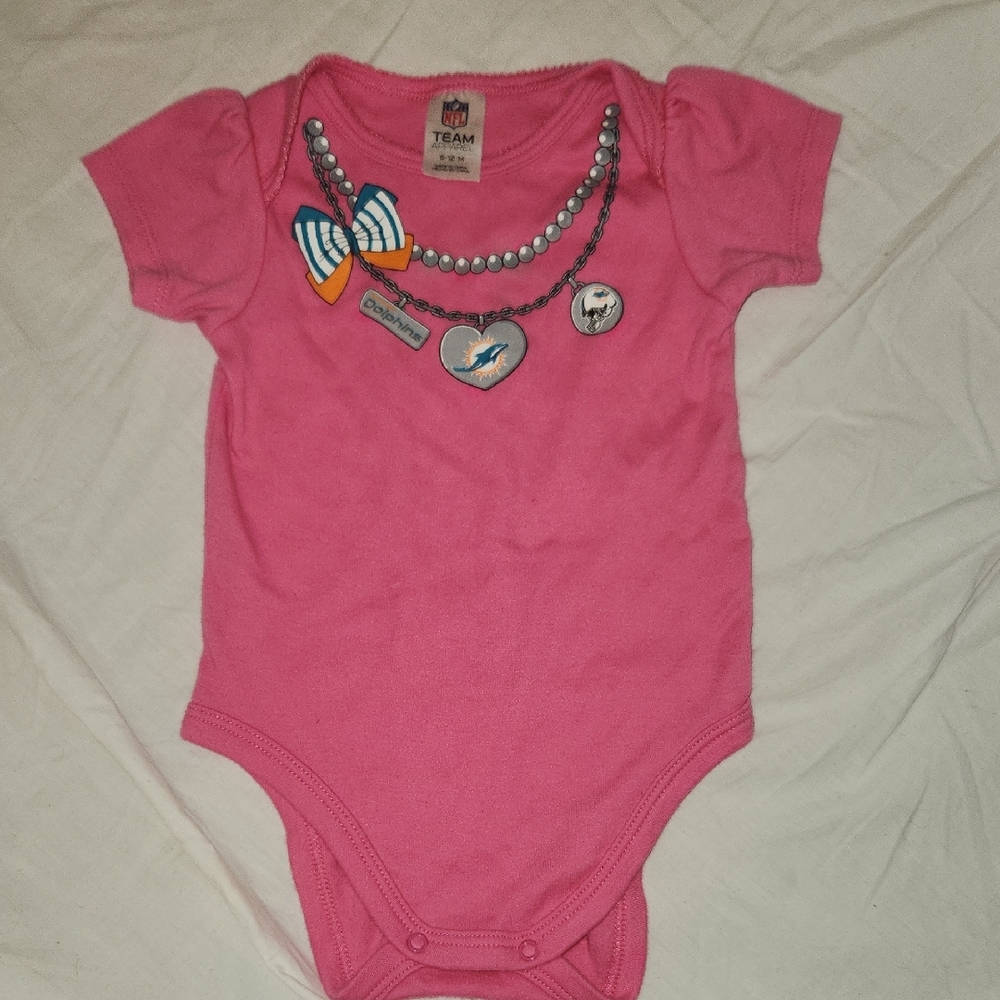 NFL Team Apparel Pink Bodysuit 6-12 Months Miami Dolphins